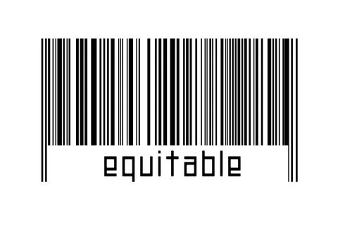 Digitalization concept. Barcode of black horizontal lines with inscription eq Stock-Fotos