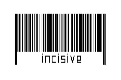 Digitalization concept. Barcode of black horizontal lines with inscription in Stock-Fotos
