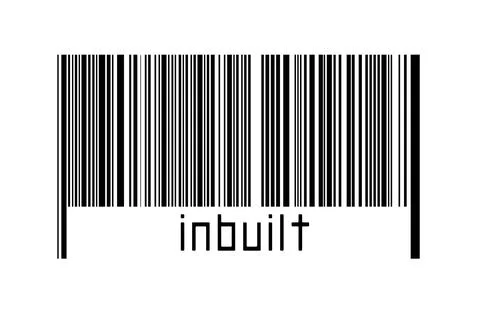 Digitalization concept. Barcode of black horizontal lines with inscription in Фото