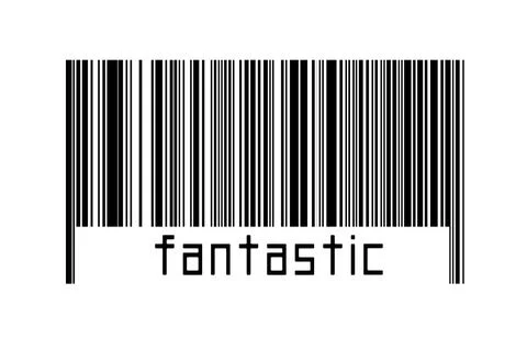 Digitalization concept. Barcode of black horizontal lines with inscription fa Stock-Fotos