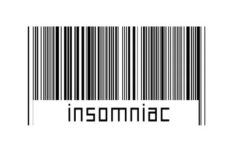 Digitalization concept. Barcode of black horizontal lines with inscription in Stock-Fotos
