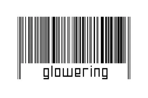 Digitalization concept. Barcode of black horizontal lines with inscription gl Stock-Fotos