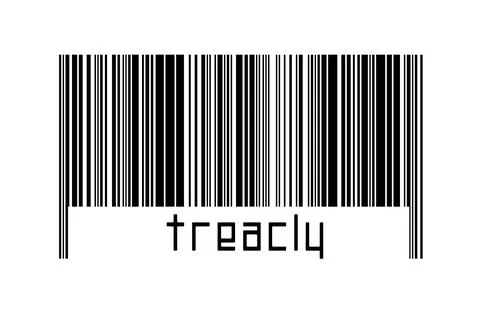 Digitalization concept. Barcode of black horizontal lines with inscription tr Stock-Fotos