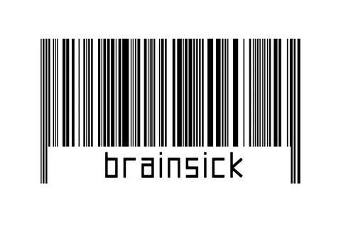 Digitalization concept. Barcode of black horizontal lines with inscription br Stock-Fotos
