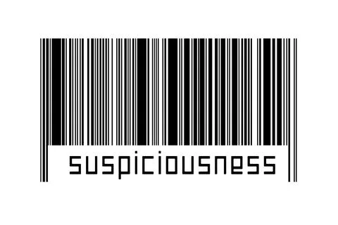 Digitalization concept. Barcode of black horizontal lines with inscription su Stock-Fotos