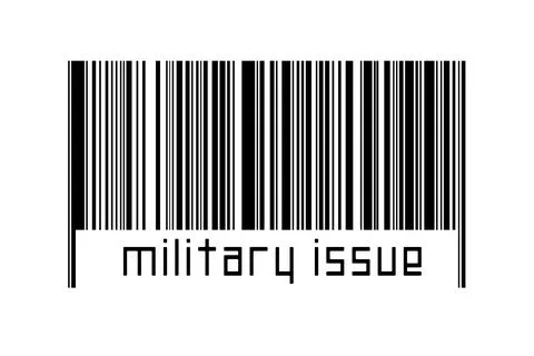Digitalization concept. Barcode of black horizontal lines with inscription mi Stock-Fotos