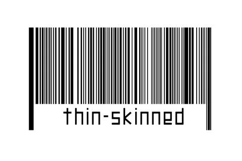 Digitalization concept. Barcode of black horizontal lines with inscription th Stock Photos