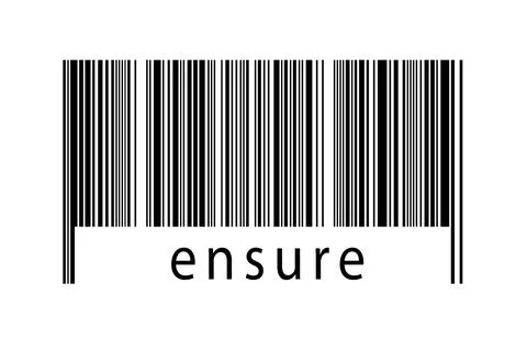 Digitalization concept. Barcode of black horizontal lines with inscription en Фото