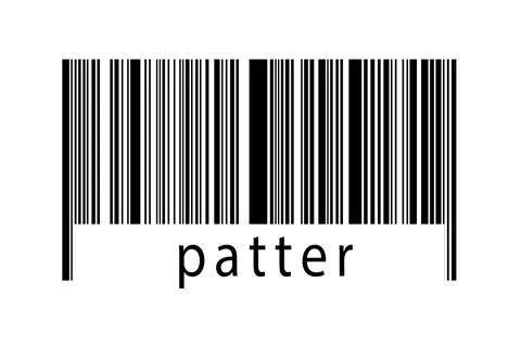 Digitalization concept. Barcode of black horizontal lines with inscription pa Stock-Fotos