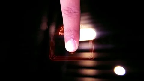 Digitalization concept: Business Man Finger Pushes Touch Screen Button. Bus.. Stock Footage 291945682