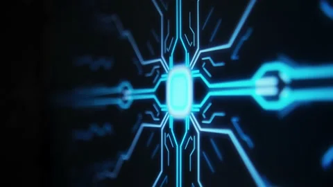 Digitalization concept: The human finger Turns on the Touch screen button and ac Stock-Footage 149410529