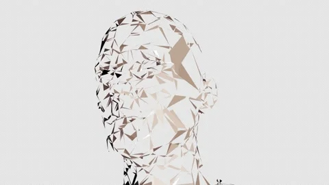 Digitalization Concept: Stylish Abstract Face. Visualization of Drawing a Human  Stock Footage 147877982