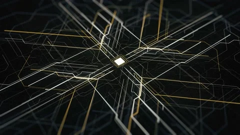 Digitalization concept, turning on touch screen button and activating futuristic Stock Footage 142506946