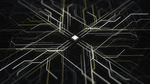 Digitalization concept, turning on touch screen button and activating futuristic Stock Illustration