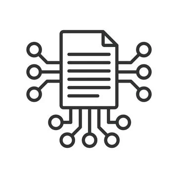 Digitalization data icon in line design. digitalization data, document Stock Illustration