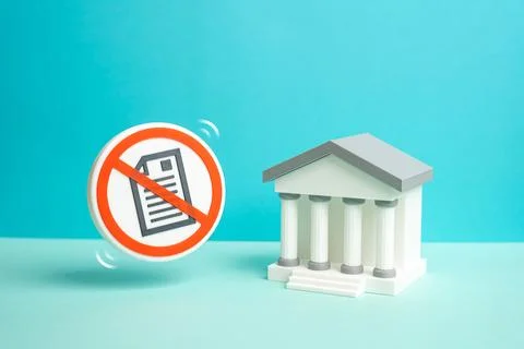 Digitalization of document flow at the bank simplifies bureaucracy. Automat.. 写真素材