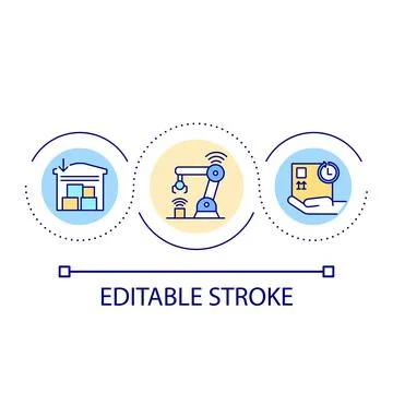Digitalization of industrial processes loop concept icon Stock Illustration