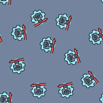 Digitalization modern business vector seamless pattern Illustrazione stock