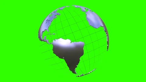 The digitall earth in metal. 3d render Stock Footage 159569345