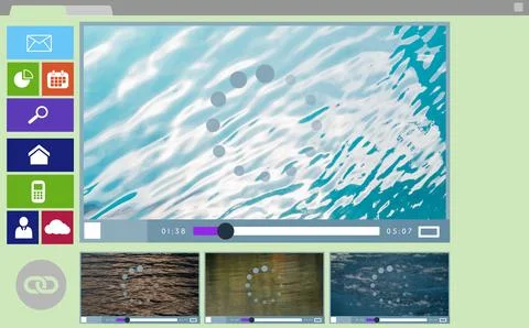 Digitally composite image of various video and computer icons Stock Illustration