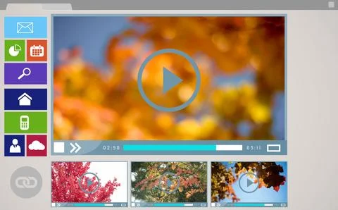 Digitally composite image of various video and computer icons Stock Photos