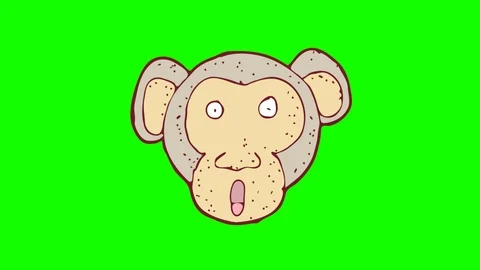 digitally drawn illustration monkey head... | Stock Video | Pond5