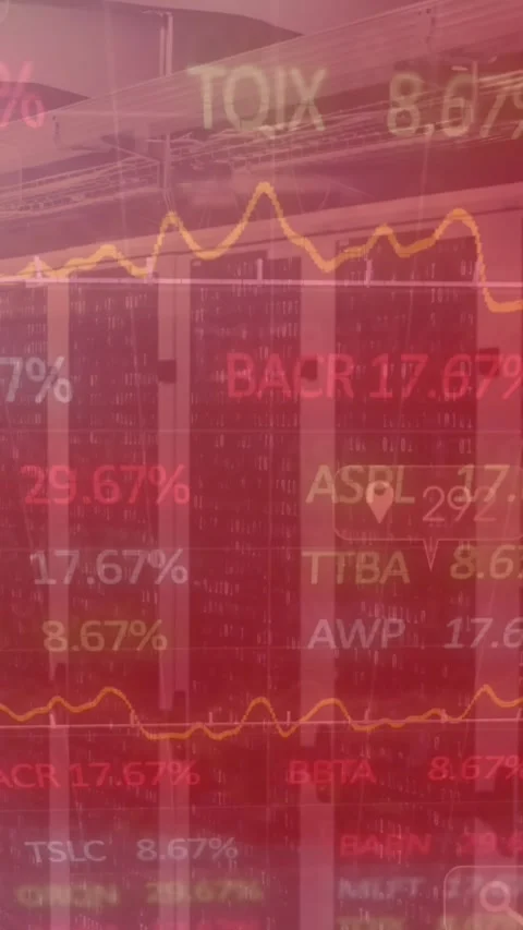 A digitally generated animation of financial data processing over computer Stock Footage 321216552