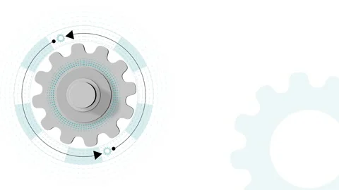 Digitally generated animation of moving gear over hi-tech background. Stock Footage 132826315