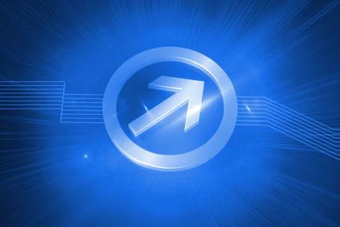 Digitally generated arrow pointing to the right corner Stock Photos