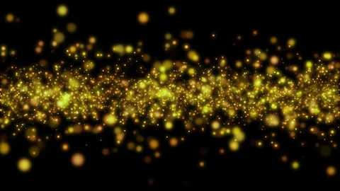 Digitally generated background of glitter gold particles in a fireball stripe Stock Footage 125219082