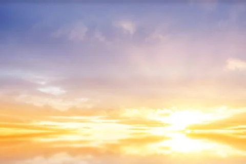 Digitally generated beautiful blue and yellow sky イラスト素材