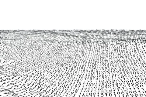 Digitally generated binary code landscape Stock Illustration