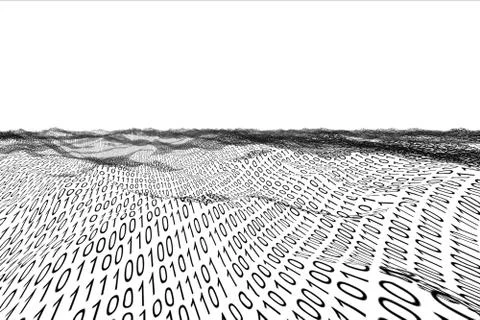 Digitally generated binary code landscape イラスト素材