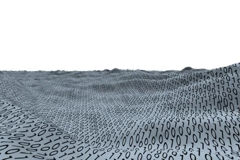 Digitally generated binary code landscape イラスト素材