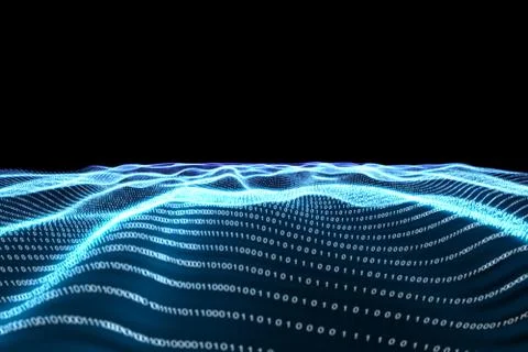 Digitally generated binary code landscape Stock Illustration