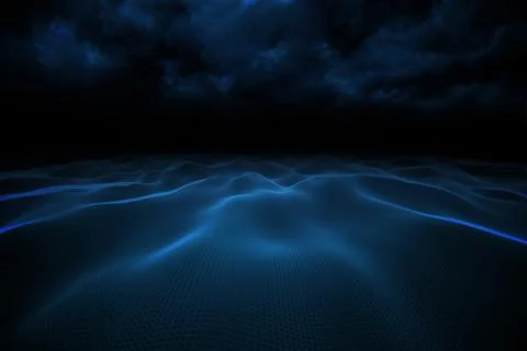 Digitally generated binary code landscape イラスト素材