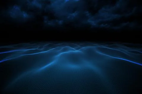 Digitally generated binary code landscape Illustrazione stock