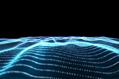 Digitally generated binary code landscape イラスト素材