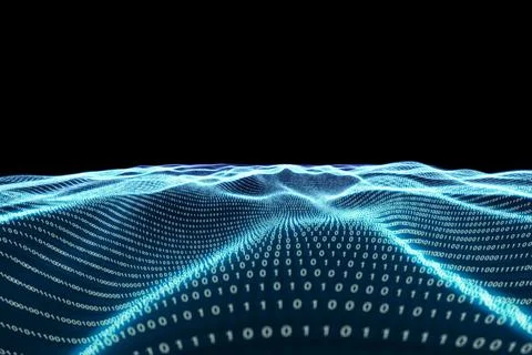 Digitally generated binary code landscape Foto stock