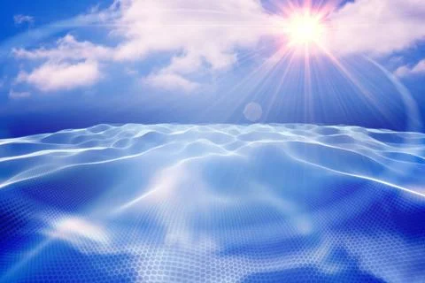 Digitally generated binary code landscape 写真素材