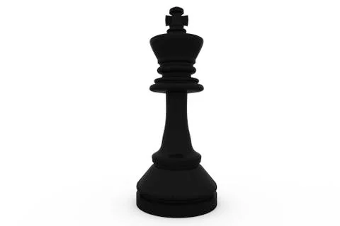 Digitally generated black king standing alone Illustrazione stock