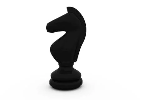 Digitally generated black knight standing alone Illustrazione stock