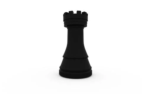 Digitally generated black rook standing alone イラスト素材