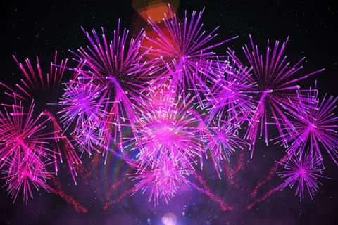 Digitally generated bright firework design Stock Illustration
