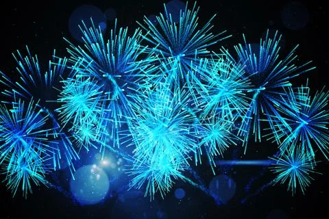 Digitally generated bright firework design Stock Illustration