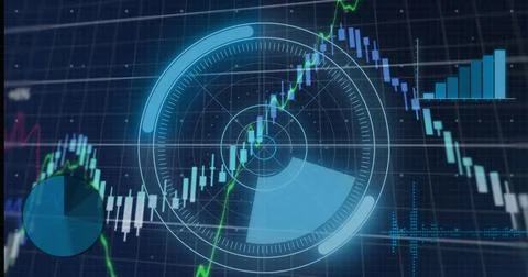 A digitally generated concept visualizes global business connections and data Stock Photos