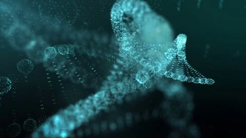 Digitally Generated DNA in Abstract Particles Cyber Space Stock Footage 78724265