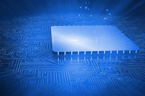 Digitally generated glowing square 스톡 일러스트