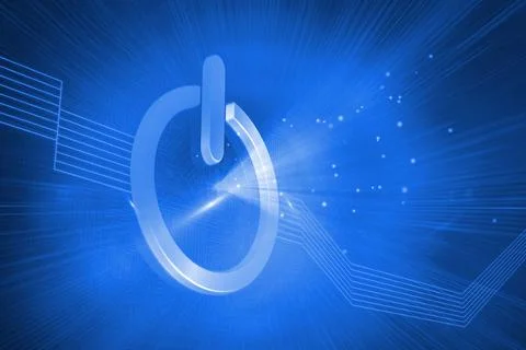Digitally generated glowing turn off button Stock Illustration