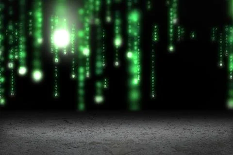 Digitally generated Green glowing matrix Stock Illustration